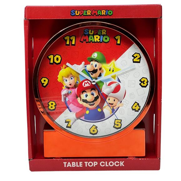 Super Mario Brothers Table Top Clock - Mario Luigi Princess Peach Mushroom - Picture 1 of 8